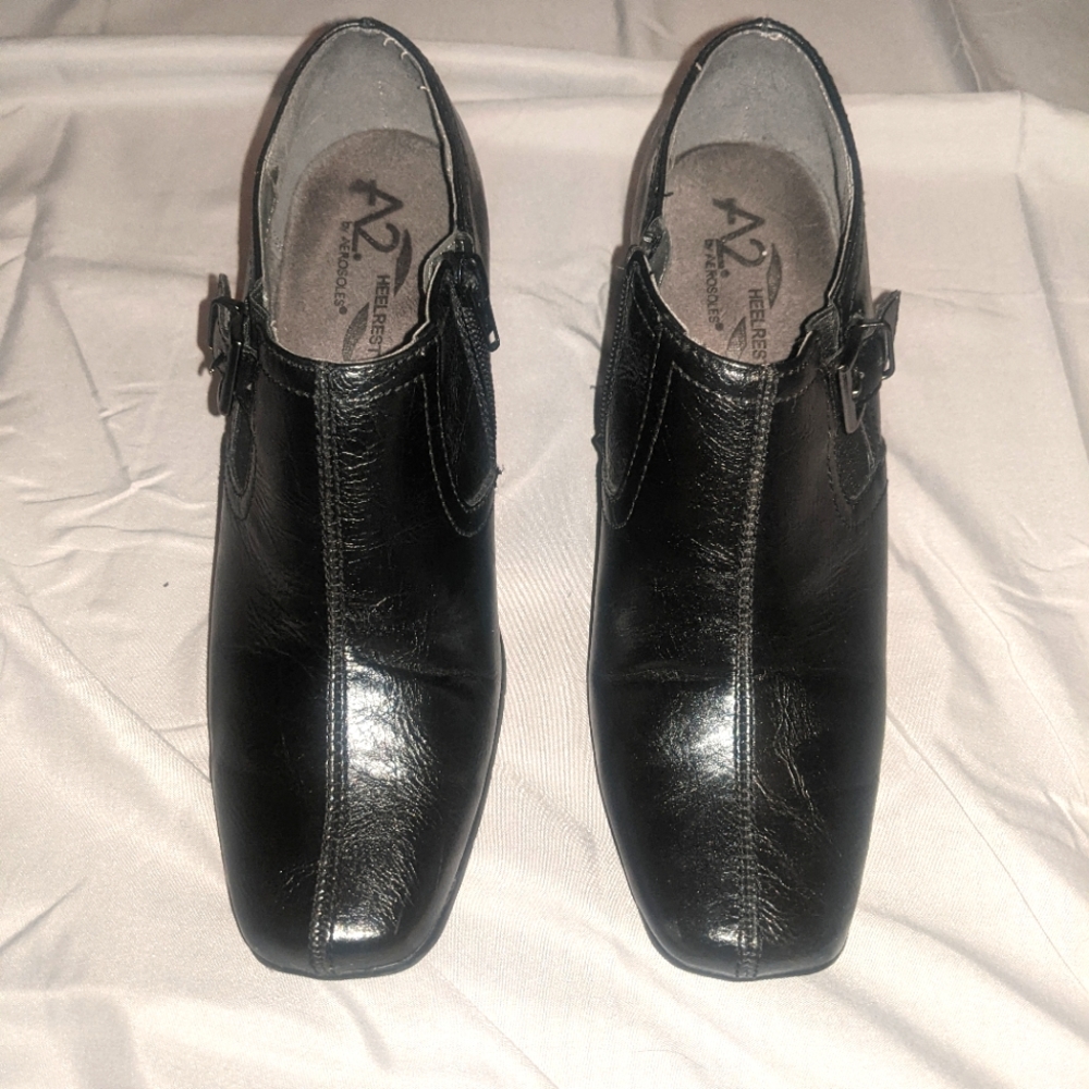 A2 Aerosoles Black Ankle Boots